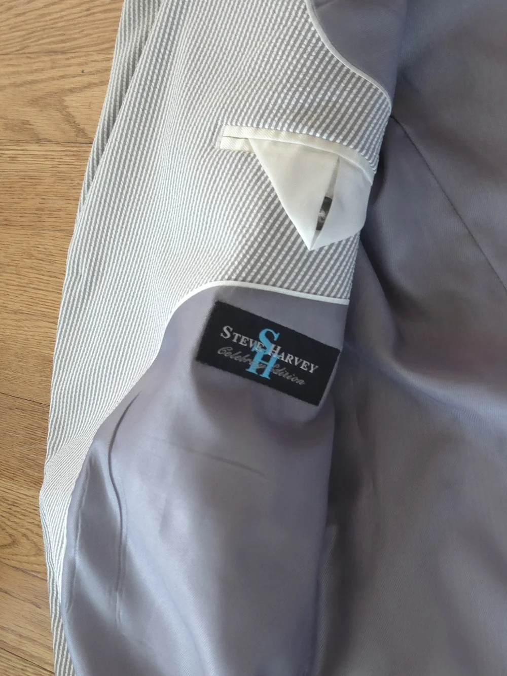 Light Blue Seersucker Sport Coat - Classic Two-Button Blazer